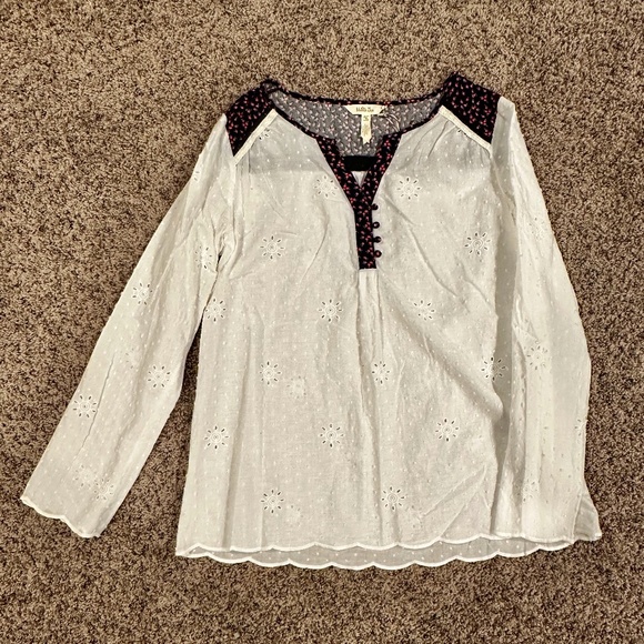 NWT Matilda Jane Snow Globe Tunic Blouse Eyelet Dotted Swiss Floral Cottagecore - Picture 1 of 5